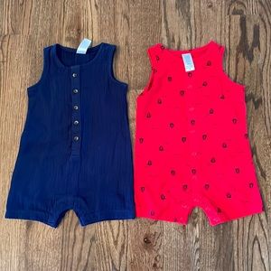 New Just One You made by Carters 2-piece Muslin and Sailboat Romper Set 9M.